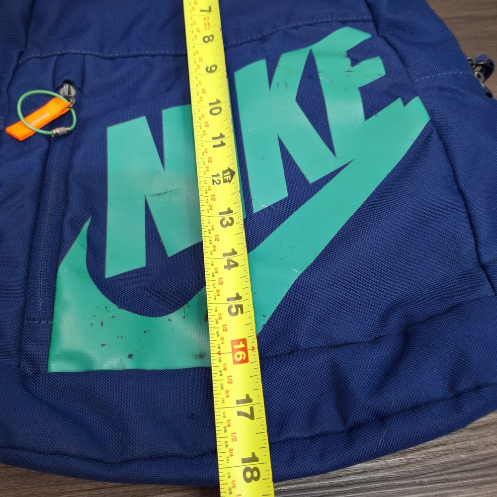 Nike Retro Backpack Blue Green Large Logo Swoosh Orange Straps School Bag Pack - Picture 8 of 9